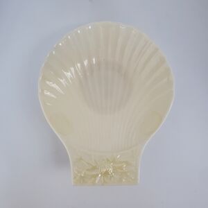 Vintage Belleek Shell Butter Dish 5th Mark 50s-60s Fine Porcelain Mint Condition